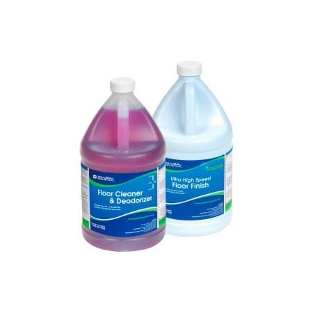 Global Equipment Floor Cleaning Kit Floor Cleaner and Finish 1 Gallon Bottles 2/Case GBLFL-01